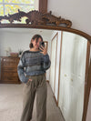 Ombre Stripe Loose Knit Sweater