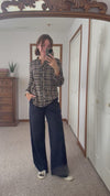 Indigo Plaid Blouse